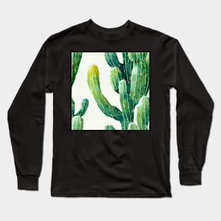 Watercolor cactus plant cactus pattern Long Sleeve T-Shirt